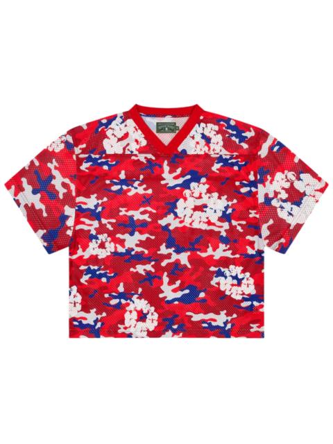 Denim Tears Camo Cotton Wreath Mesh Football Top Red