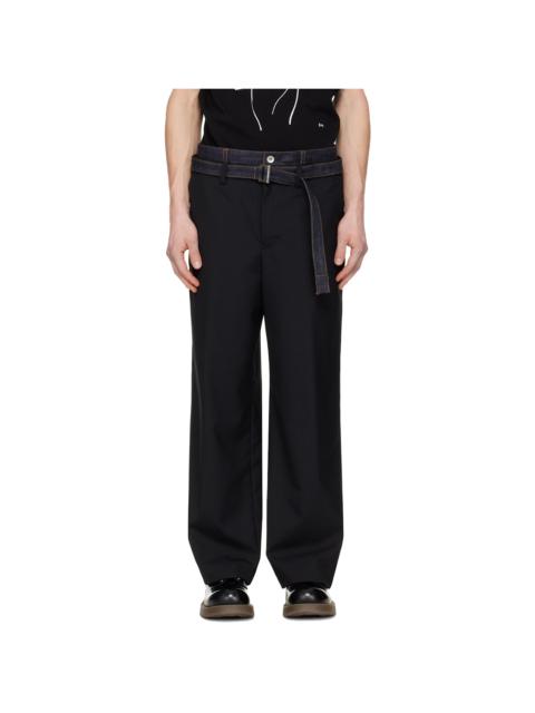 Black Suiting & Denim Trousers