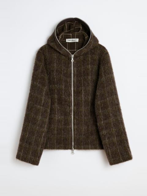Full Zip Hood Dorf Check Hairy Wool