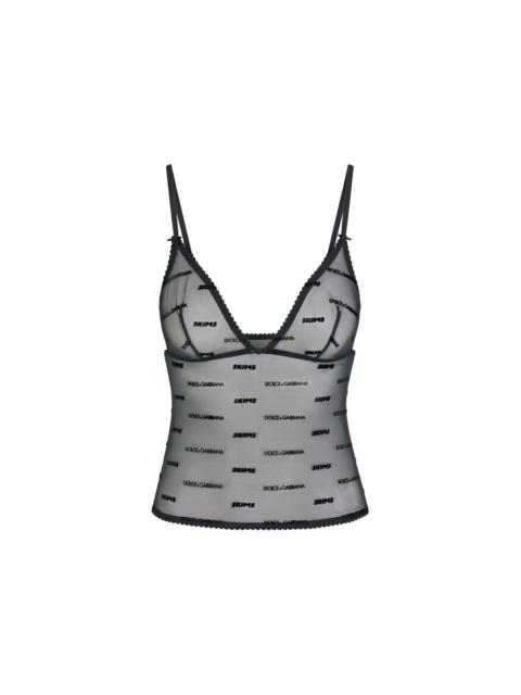 SKIMS x Dolce&Gabbana Ultra Fine Mesh Logo Cami Onyx