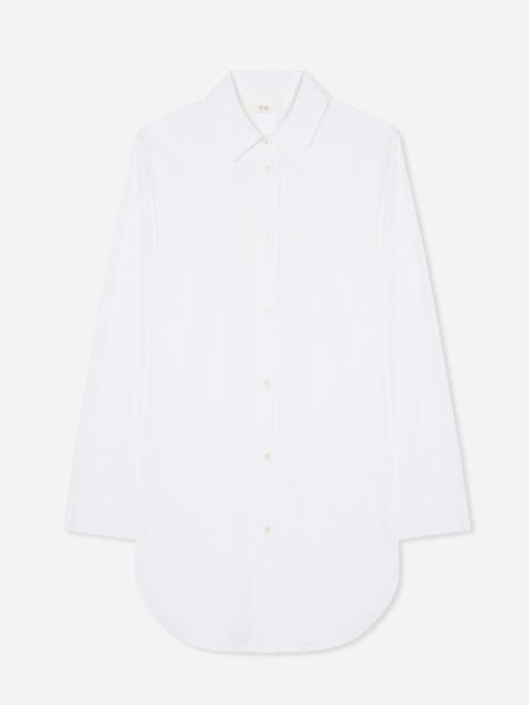 Cinched Button Down Shirt in Cotton Sateen