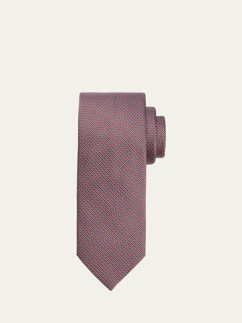 Men's Micro-Jacquard Silk and Cotton Tie
