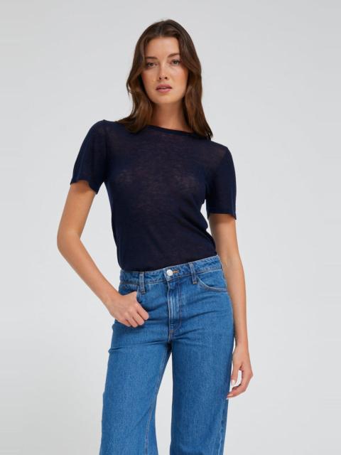 NAVY TISSUE CASHMERE CLASSIC TEE