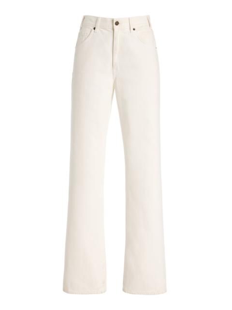 Joan Rigid High-Rise Straight-Leg Jeans ivory
