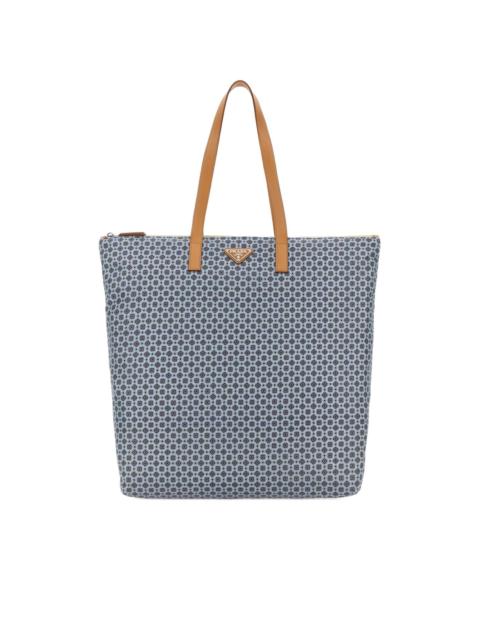 large geometric-pattern tote bag