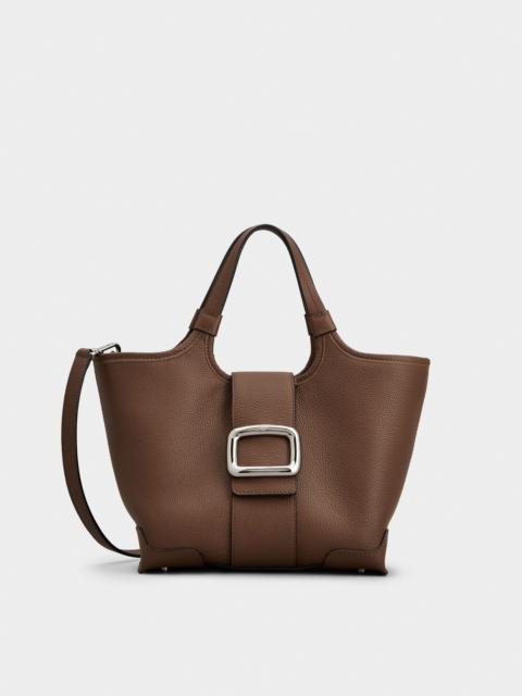 Viv' Choc Mini Shopping Bag in leather