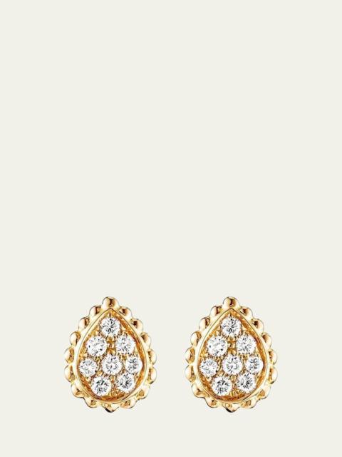 Serpent Boheme Extra Small Diamond Stud Earrings in Yellow Gold