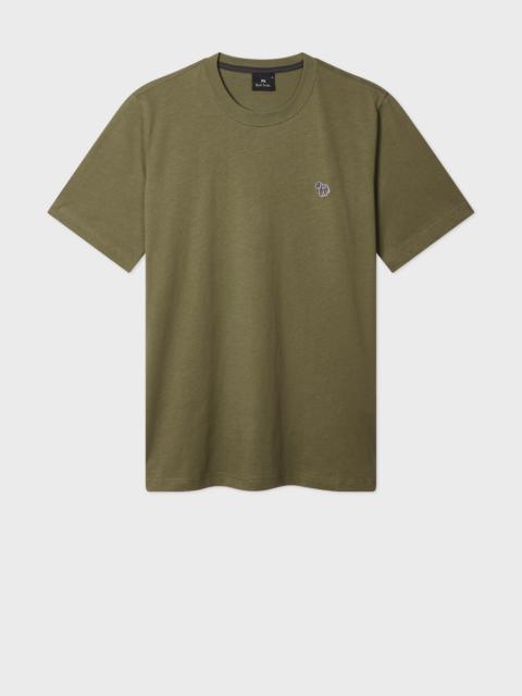 Khaki Green Organic Cotton Zebra Logo T-Shirt