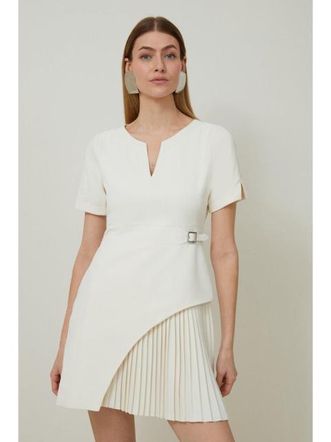 Tall Tailored Military Short Sleeve Mini Dress