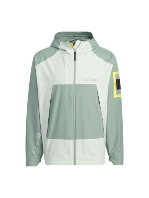 adidas x National Geographic Windstopper Gore-Tex Jacket Asia Sizing 'Silver Green' IS9507