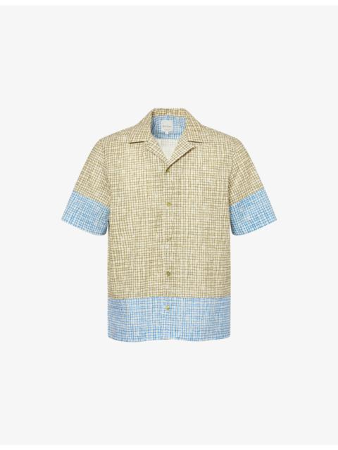 Colour-Block Checked Cotton Shirt