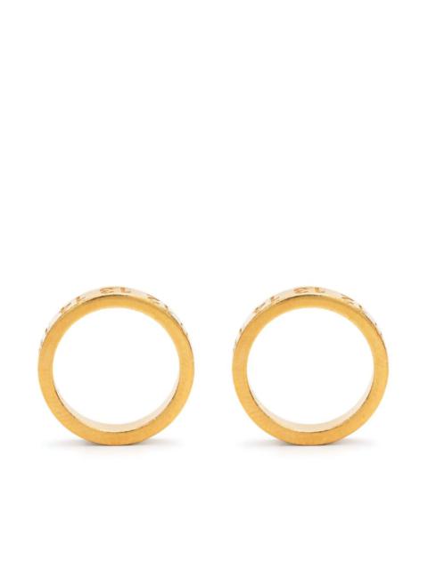 Numerical Engraved Hoop Earrings
