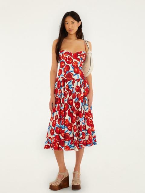 Cherry Blossom Sleeveless Lenzing Ecovero Euroflax Midi Dress