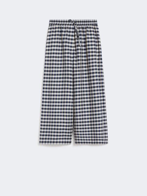 Cotton and ramie Batavia trousers - NAVY