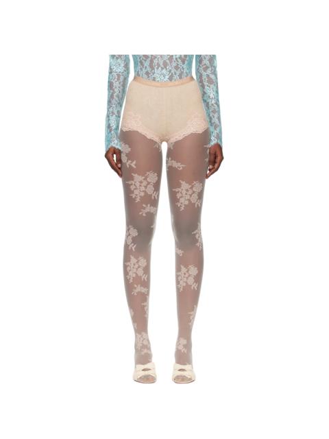 Beige & Pink Cashmere Shorts