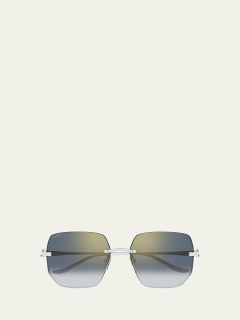 Rimless Metal Butterfly Sunglasses