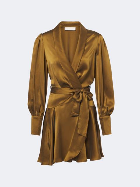 Silk satin wrap dress