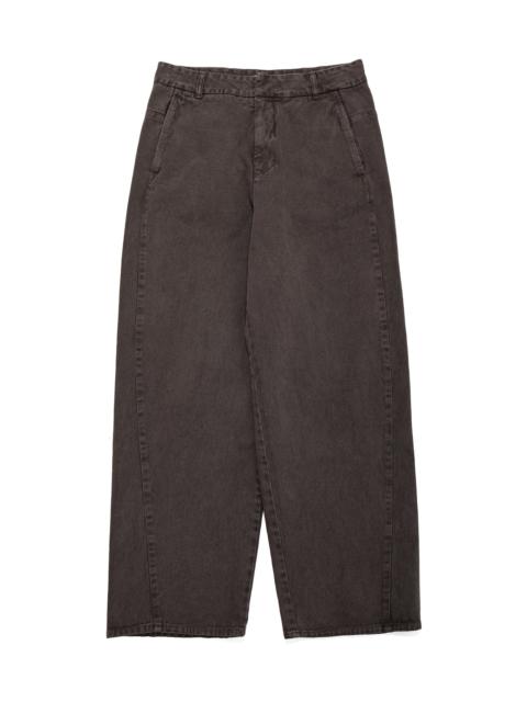 Garments Dyed Curved Seam Denim Brown