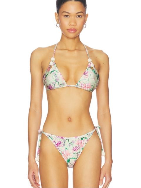 Honey Flower Lace Triangle Bikini Top