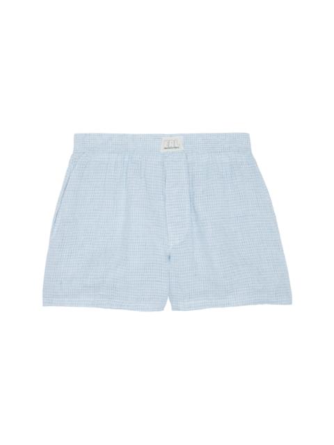 Blue Plaid Woven Boxers