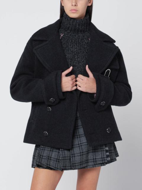 Dark grey mélange wool coat