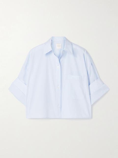 Next Ex cropped cotton-poplin shirt Light blue