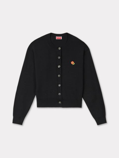 'KENZO Pop' embroidered crewneck cardigan in merino wool