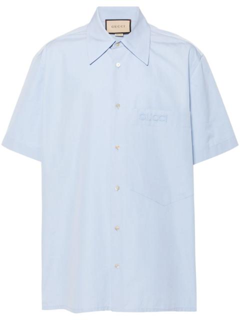 logo-embroidered cotton shirt