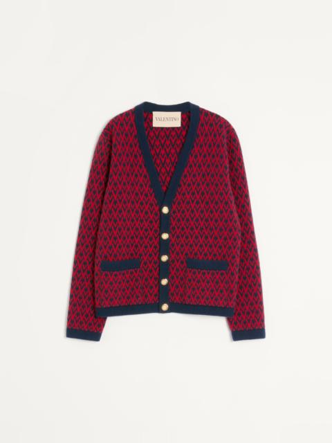 WOOL CARDIGAN WITH TOUTE LA V PATTERN