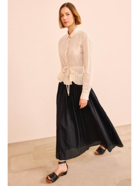 Kelila Button Up Blouse with Belt