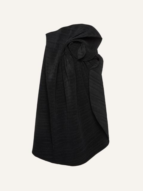 Flower detail midi skirt in black