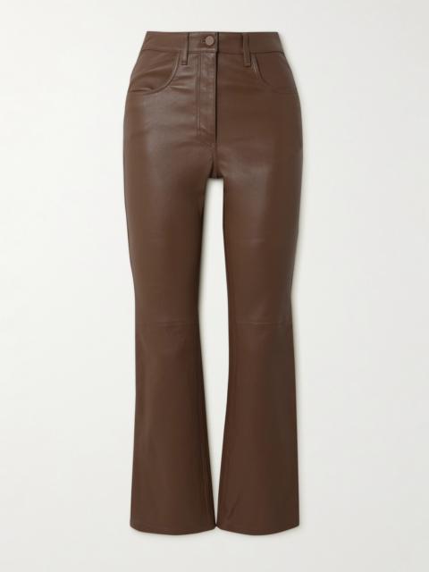 Duke Cropped Leather Flared Pants