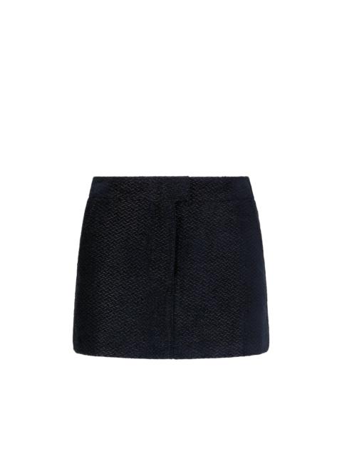 METALLIC SILK BLEND BOUCLE' TAILORED MINI SKIRT