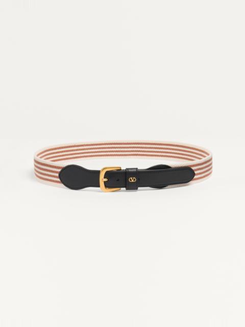 VLOGO SIGNATURE BELT IN RIBBON AND CALFSKIN 35 MM