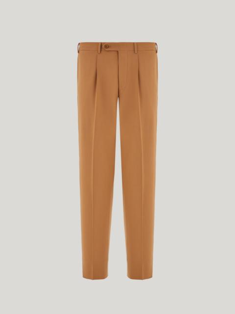 MUSTARD PURE IMPECCABILE WOOL REGULAR-FIT PANTS WITH PLEAT