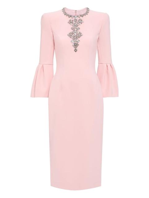 Margoni bell-sleeve embellished midi dress