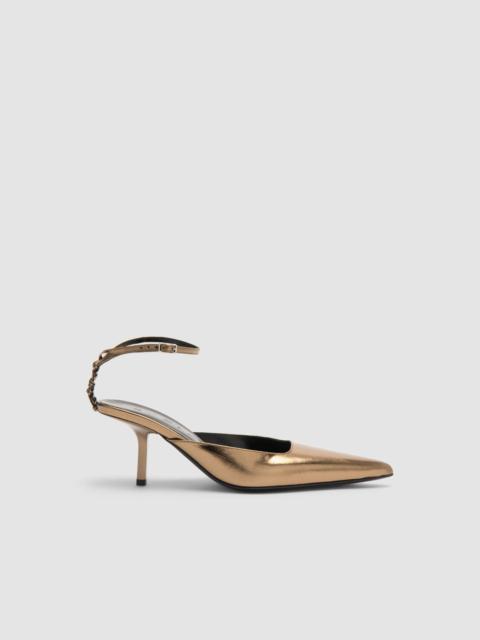 Teese Olive Eel Metallic Leather Pump