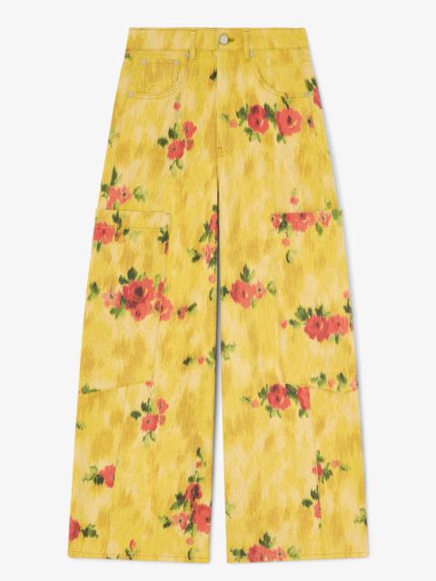 BAGGY WIDE JEANS IN PRINTED DENIM