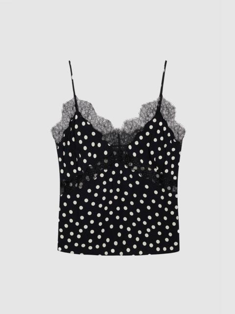 Amelie Camisole - Black And White Double Dot Jacquard