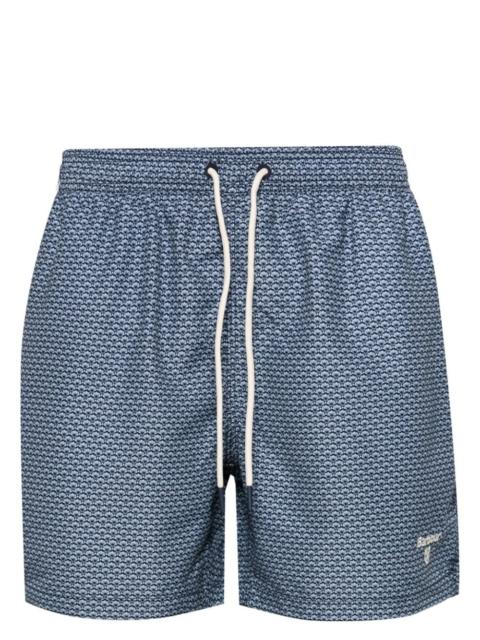 Shell mid-rise swim shorts