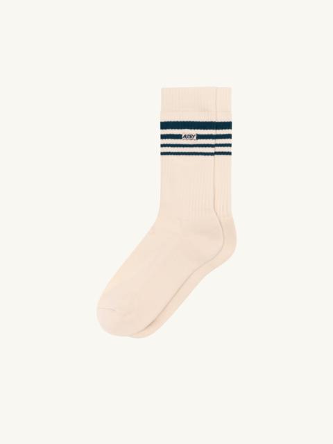JACQUARD STRIPED SOCKS WITH LOGO UNISEX