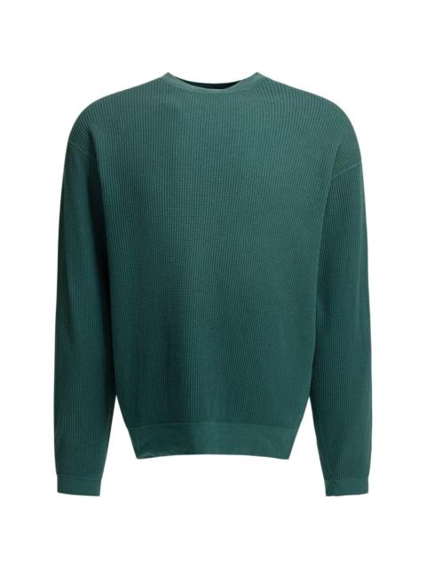 textured crew-neck sweater
