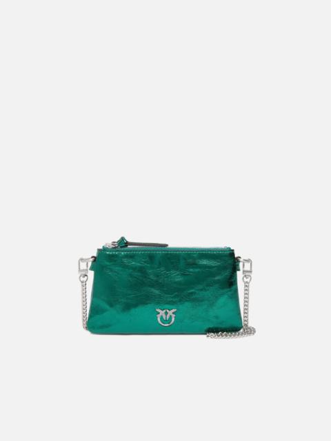 MINI DOUBLE BAG IN LAMINATED LEATHER