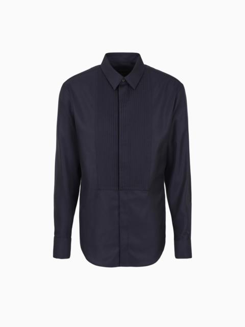Pleated cotton shirt