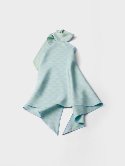 Printed silk twill halter top