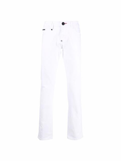 low-rise slim-cut jeans