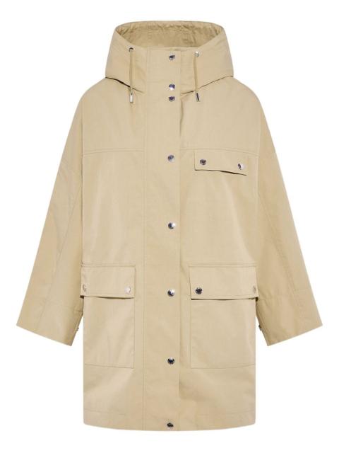 hooded buttoned parka