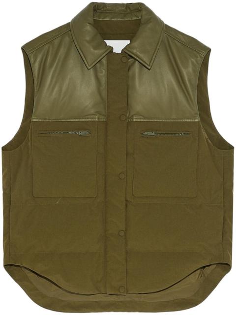 leather-panels down gilet