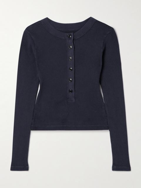 Varra Ribbed Jersey Henley Top