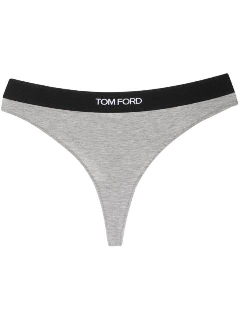 logo-waistband thong